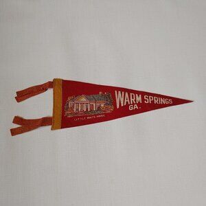 VINTAGE Warm Springs Georgia Felt Pennant Mini Pennant Little White House